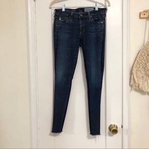 AG blue denim skinny jeans size 26 raw